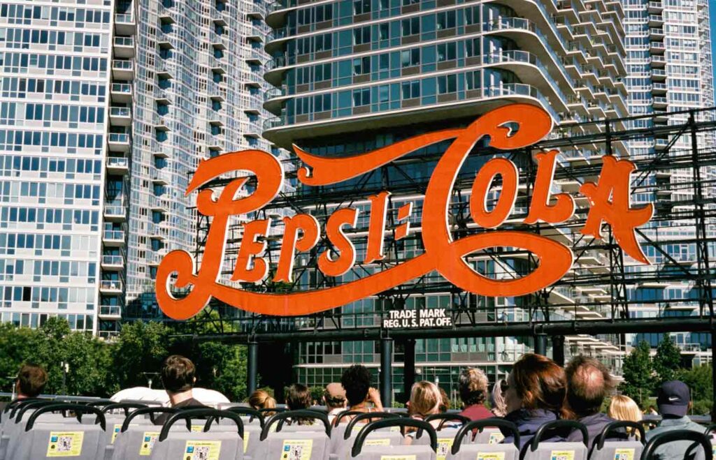 Archive image of Pepsi-Cola branding in Long Island City, NY.